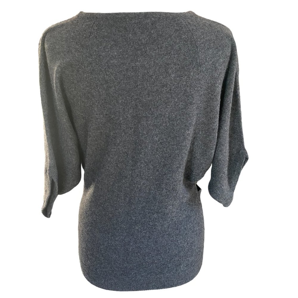 Cynthia Rowley 100% Cashmere Gray Batwing Sleeve Pocket Sweater Quiet Luxury-S - Picture 8 of 12